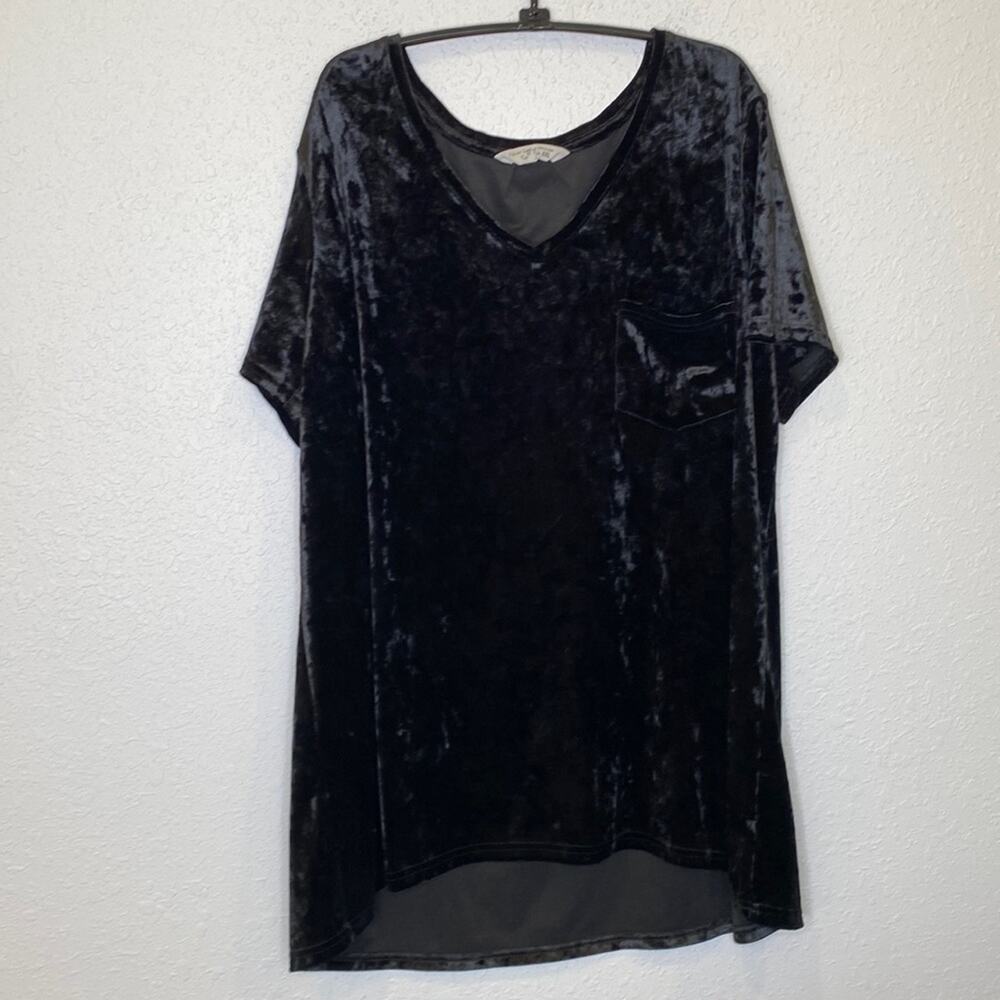 Spring + Mercer Velvet Legging Pocket Tee High Low EUC Sz XXL Polyester Stretch